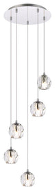 Eren 5-Light Pendant in Chrome with Clear Royal Cut Crystal