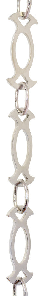 Brass Designer Chandelier Chain, Various Finishes, Polished Nickel, W40