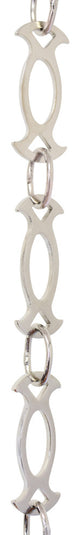 Brass Designer Chandelier Chain, Various Finishes, Polished Nickel, W40