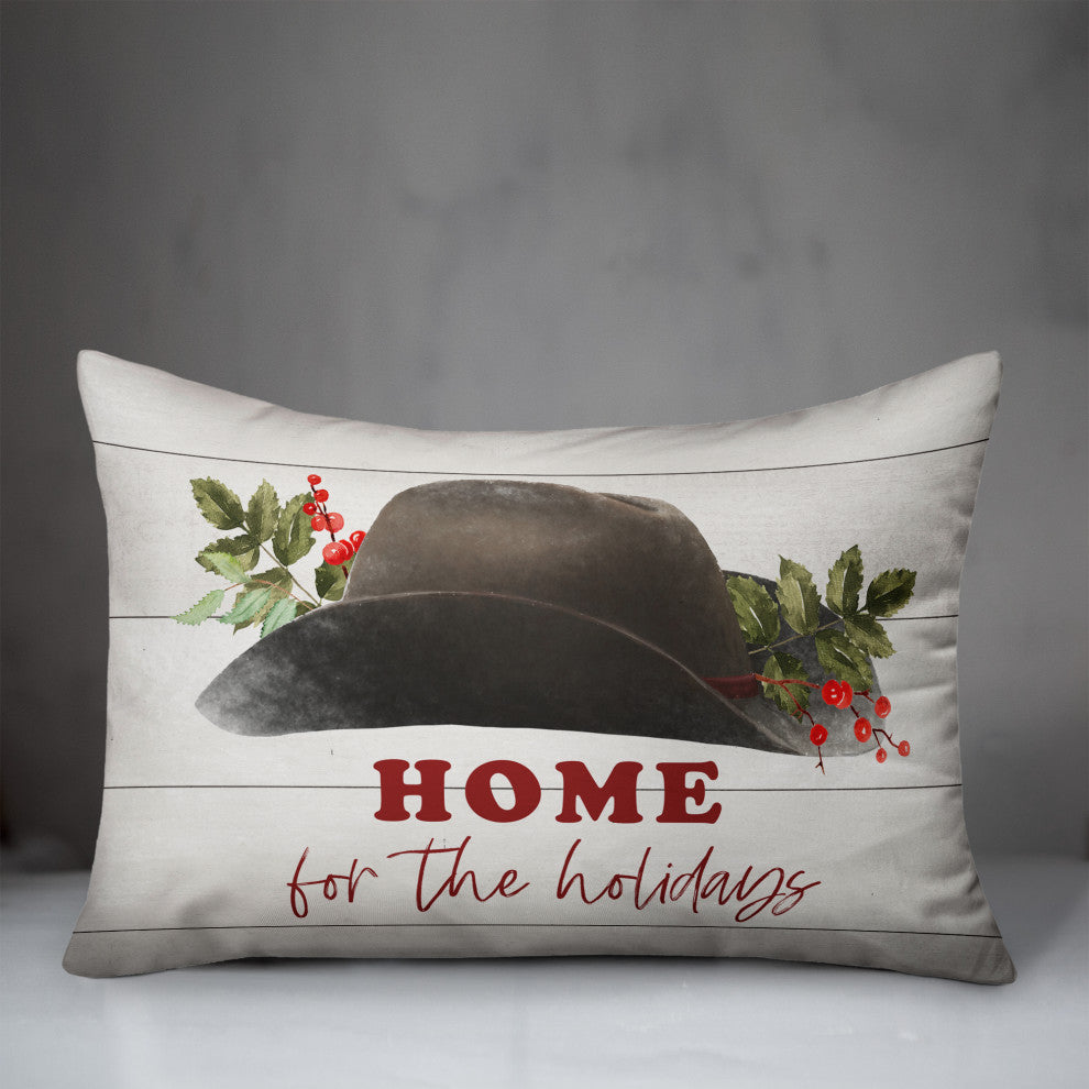 Home for the Holidays Hat 14x20 Spun Poly Pillow