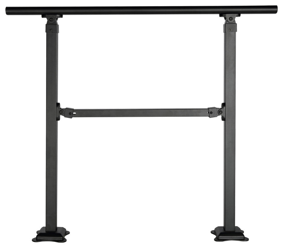 VEVOR Stair Handrail Railing 3 ft 3 Steps w/ Installation Kit Carbon Steel Black