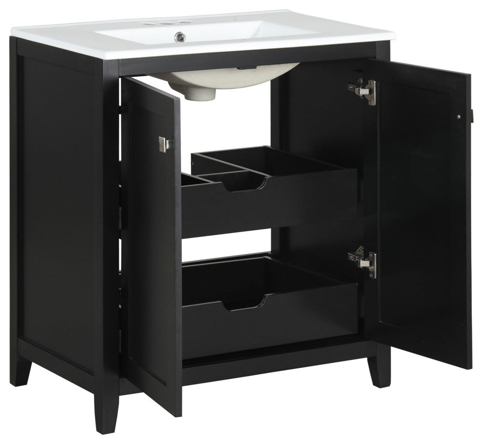 30 Inch Freestanding Bathroom Vanity with Ceramic Sink