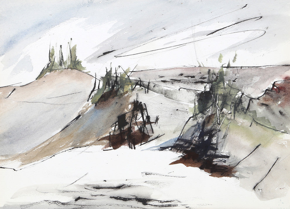 Eve Nethercott "Beach Landscape, P2.66" Watercolor Painting