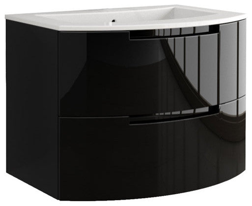 Latoscana OA39OPT1B Oasi 39 Inch Vanity In Black  With Tekorlux Sink Top