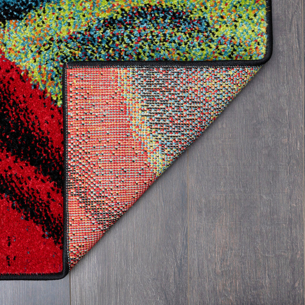 Susan Contemporary Abstract Area Rug, Multi-Color, 2''x3''