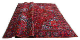 Fine Vintage Heriz Makbule Red/Charcoal Rug, 7'7 x 9'9