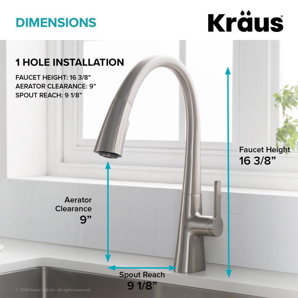 Nolen Pull-Down 1-Hole Kitchen Faucet Chrome White
