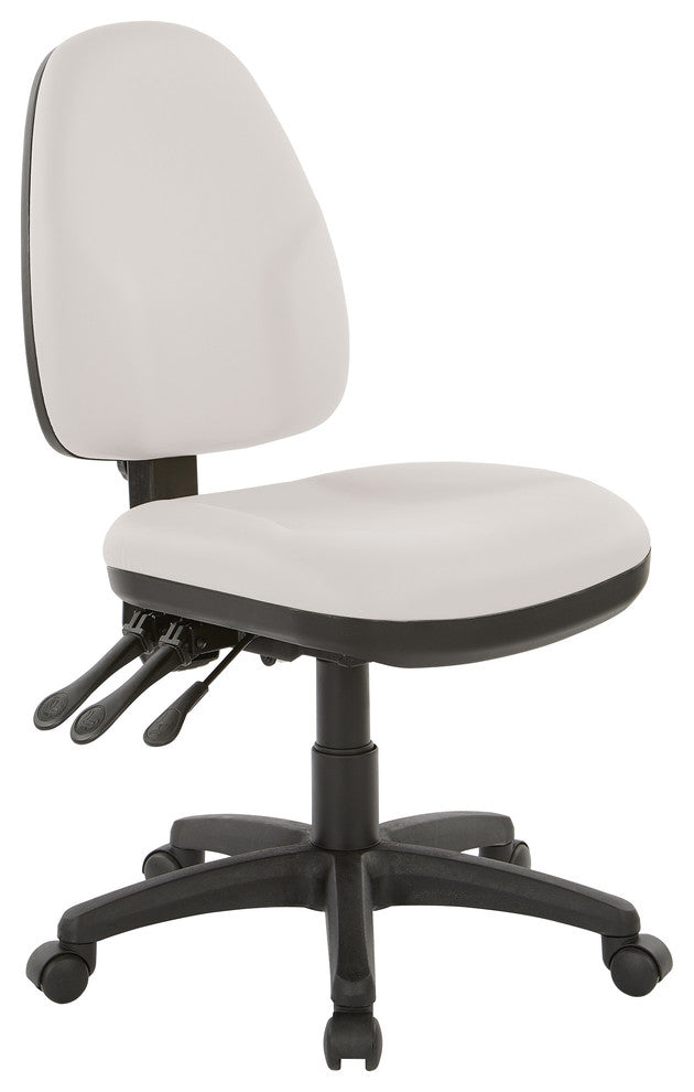 Dual Function Ergonomic Chair With Adjustable Back Height, Snow