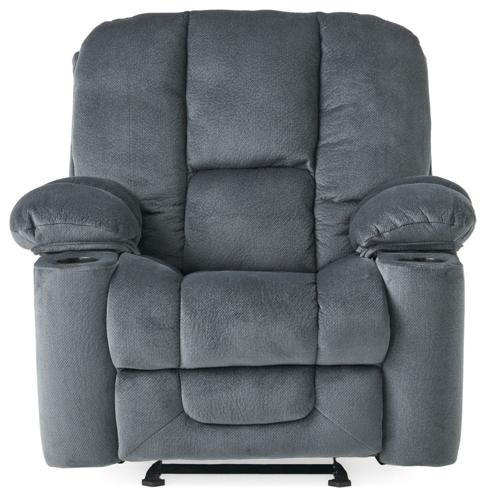 GDF Studio Raymond Steel Gray Fabric Glider Recliner