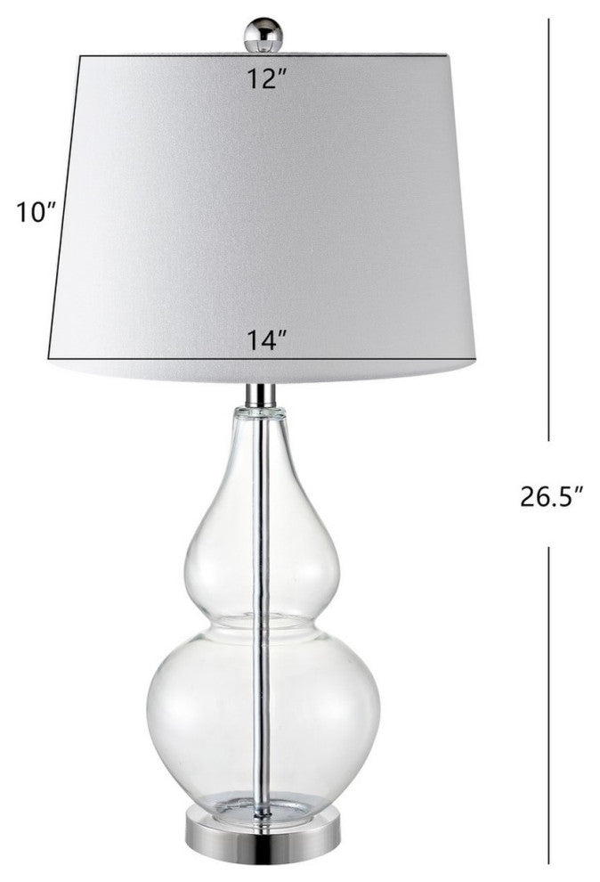 Safavieh Frena Table Lamp Set of 2 Clear/Chrome