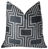 Argyle Square Black and White Handmade Luxury Pillow, 26"x26"