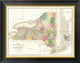 "Map of New York, 1839" Framed Canvas Giclee by David H. Burr, 26x21"