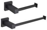 Cube 2-Piece Bathroom Hardware Set, Matte Black