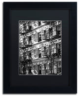 Philippe Hugonnard 'New York Facade', Black Frame, Black Mat, 14x11