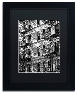 Philippe Hugonnard 'New York Facade', Black Frame, Black Mat, 14x11