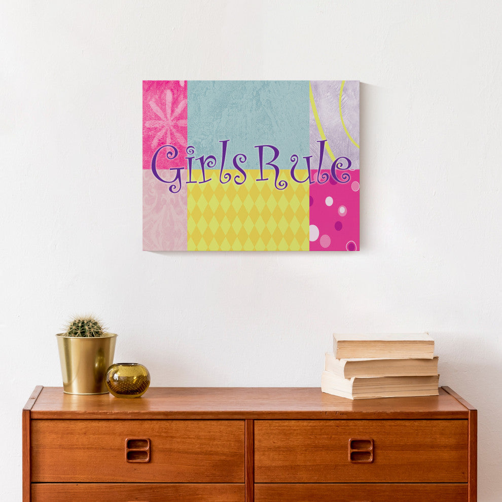 Girls Rule 14x11 Canvas Wall Art