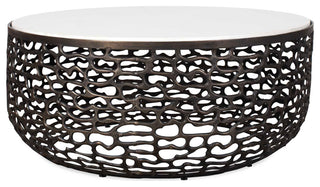 Uttermost Sabena White Marble Outdoor Coffee Table