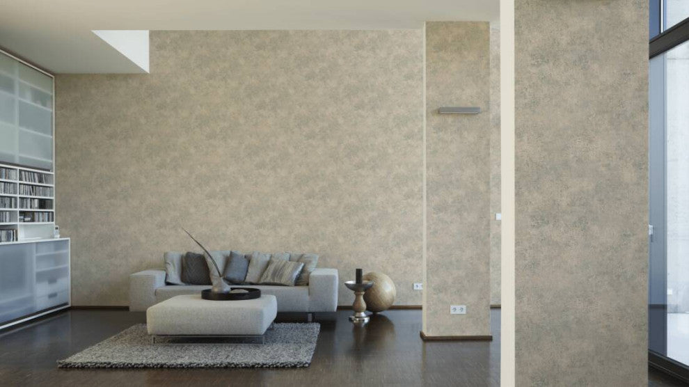 Structures Textured Wallpaper, Abstract Pattern, Beige Orange, Sample