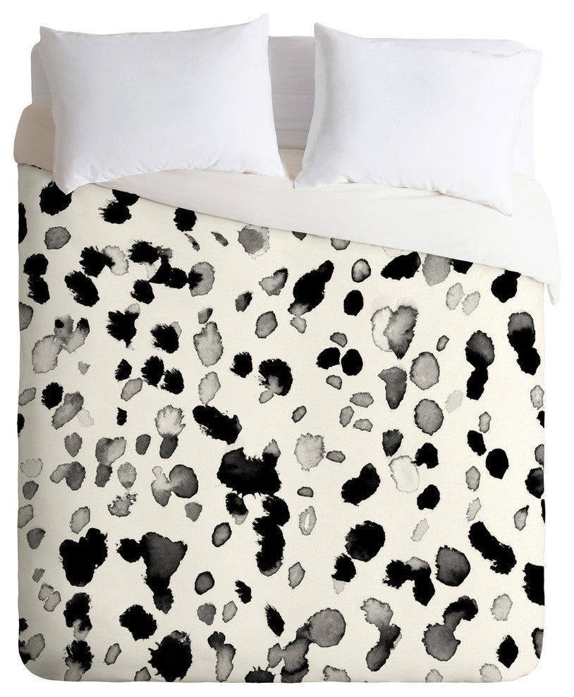 Amy Sia Animal Spot Gray Duvet Cover, 88"x104"