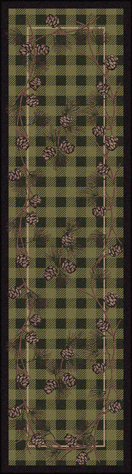 Wooded Pines, Green, 2'x8'