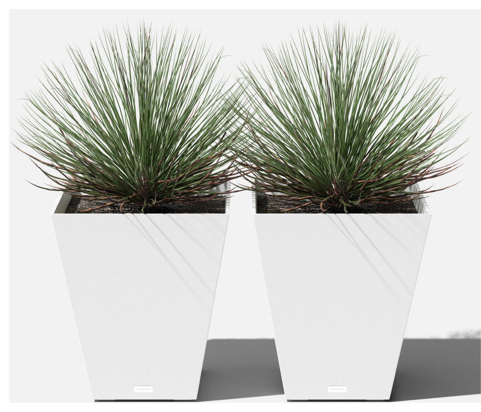 Nobleton Square Planter, White, 22 Inch, 1 Pack