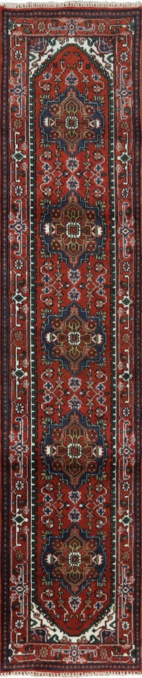 Oriental Collection 3'x12' Runner Heriz Serapi Red Hand Knotted Wool Rug H9205
