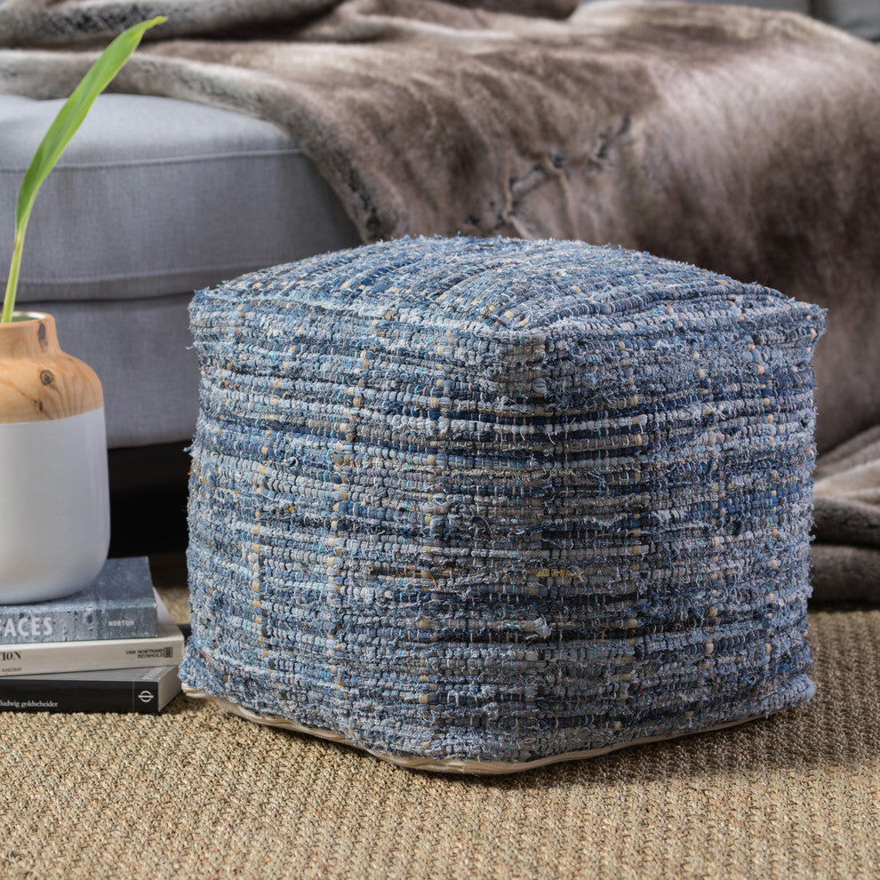 GDF Studio Harlow Handcrafted Boho Fabric Pouf