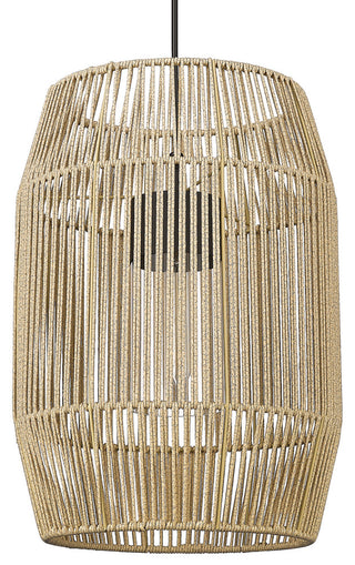 Seabrooke 1-Light Pendant Outdoor With Summer Sands Shade and Clear Glass Shade