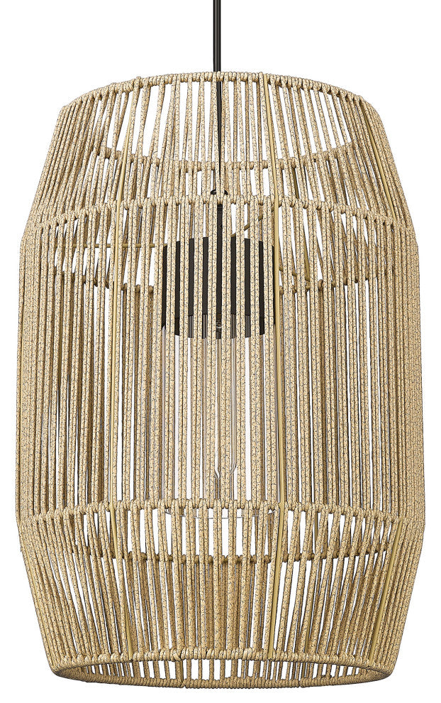 Seabrooke 1-Light Pendant Outdoor With Summer Sands Shade and Clear Glass Shade