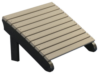 Poly Deluxe Adirondack Footrest, Weatherwood & Black