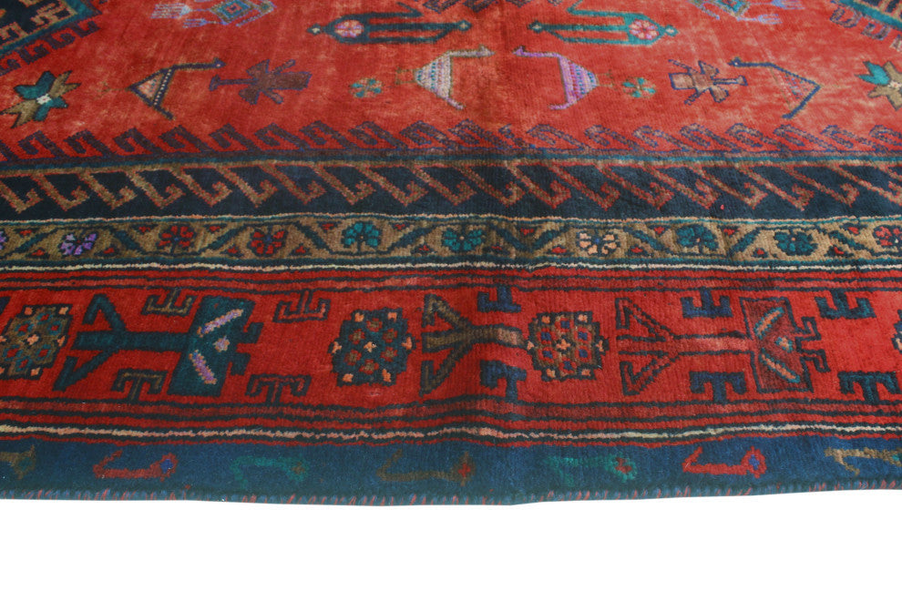 Fine Vintage Distressed Heathcot Rust/Charcoal Rug, 4'10x9'5
