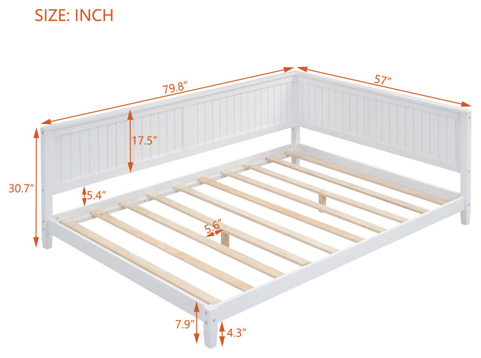 Gewnee Full Size Wood Daybed/Sofa Bed, White