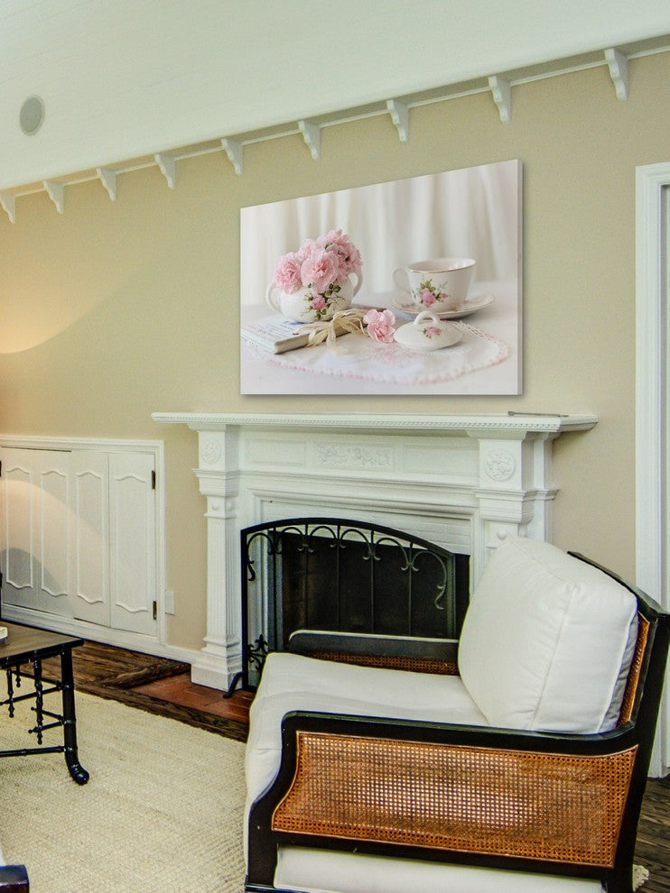 "Pink Tea Party" Painting Print on Wrapped Canvas