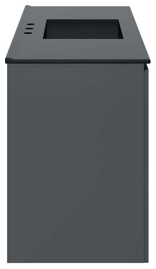 Bryn 48" Wall-Mount Bathroom Vanity, Gray Black