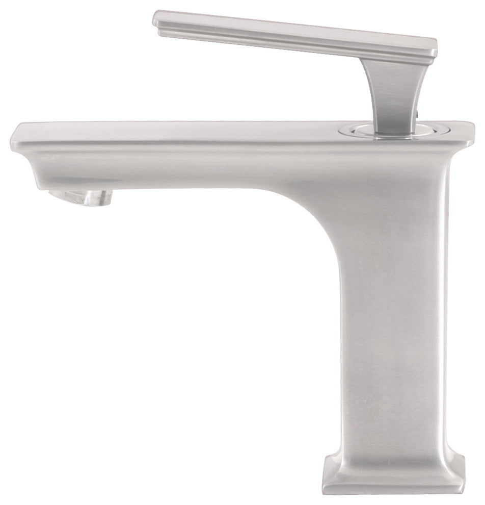 Porcelain Vessel Sink and Faucet Set, Brushed Nickel