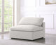 Serene Linen Textured Fabric Deluxe Comfort Modular Armless Chair, Cream