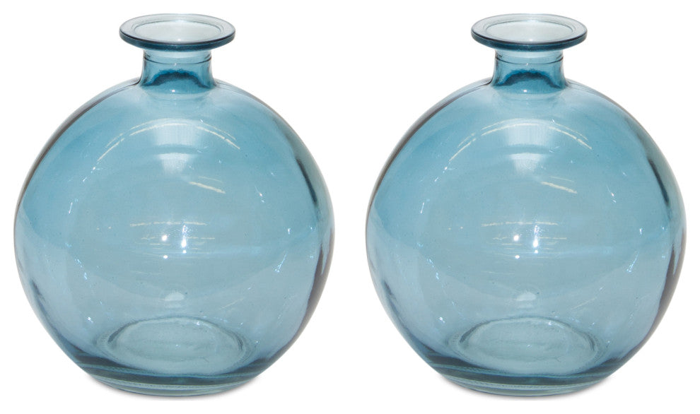 Vase Set of 2, 5.5"H Glass