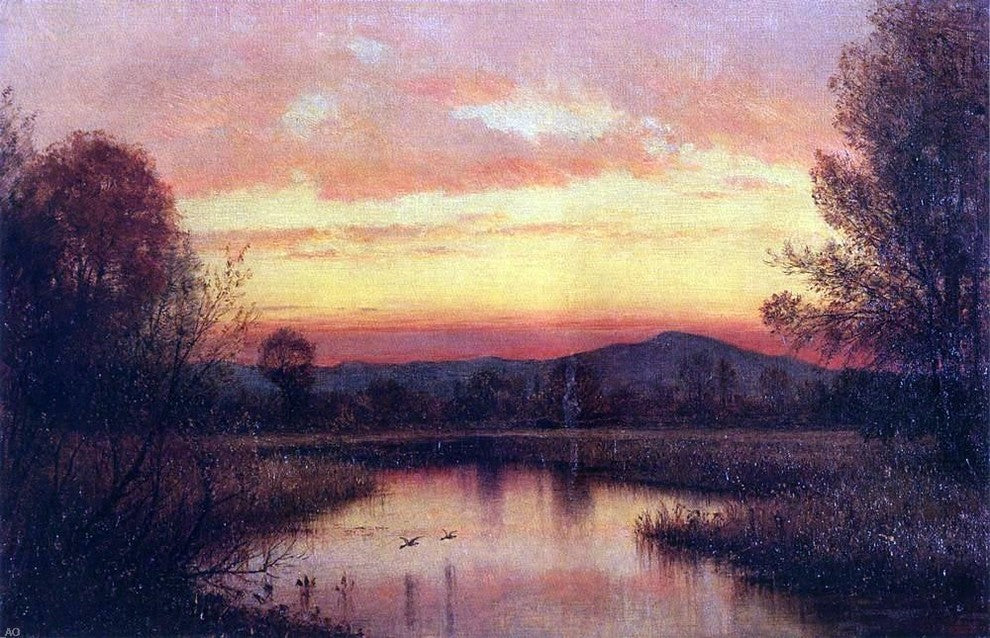 Thomas Worthington Whittredge Twilight on the Marsh Wall Decal