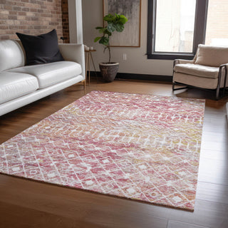 Machine Washable Indoor/Outdoor Chantille ACN1638 Pink 9' x 12' Rug