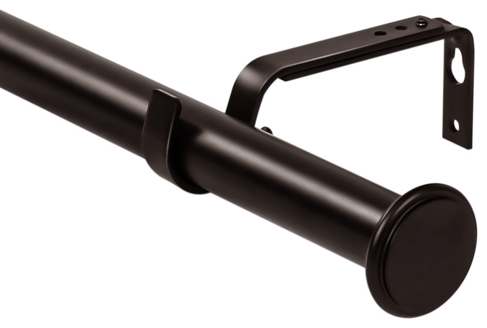 1" Bouton Drapery Curtain Rod, Bronze, 84"-120"