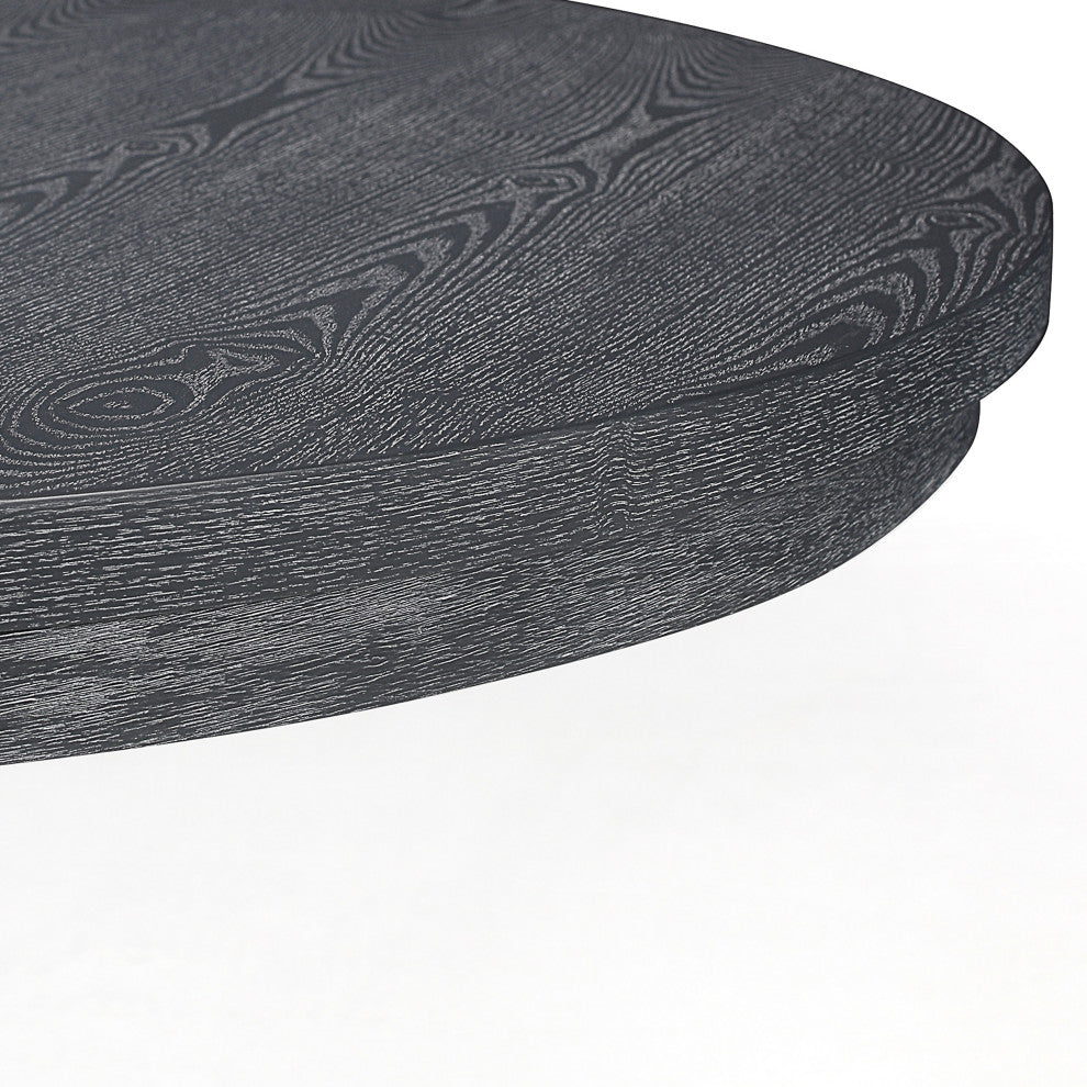 Judith Rustic Wood Expandable Oval Dining Table, Grey