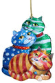 Gift Wrapped Cat Ornament