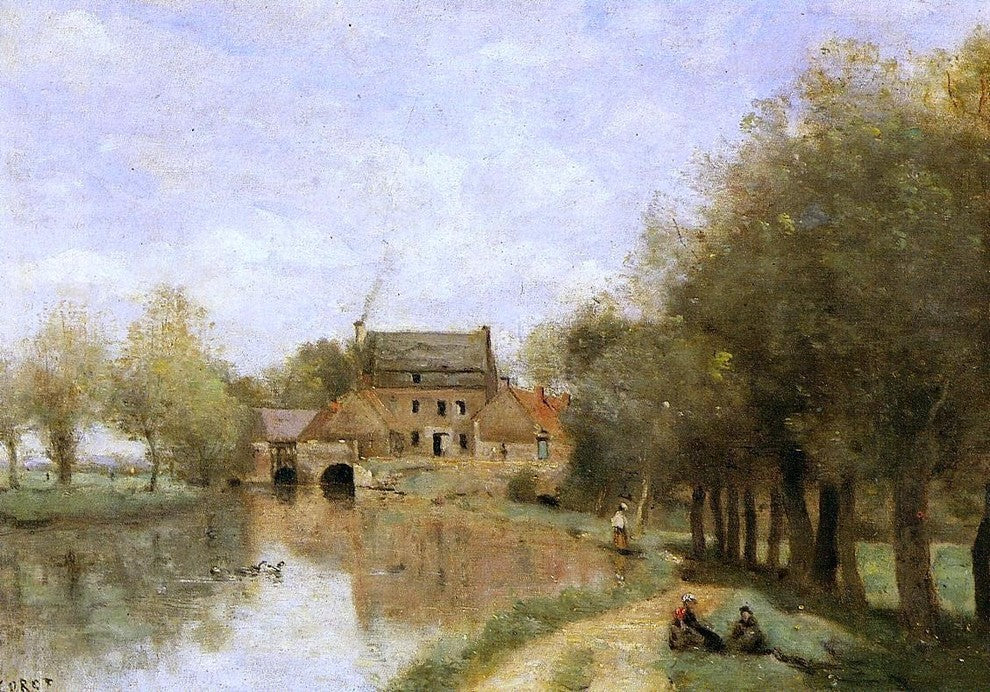 Jean-Baptiste-Camille Corot Arleux-du-Nord  the Drocourt Mill Wrapped Canvas