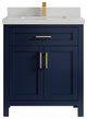 Cambridge 30 Single Sink Bath Vanity in Hale Navy Blue 2" Carrara Quartz