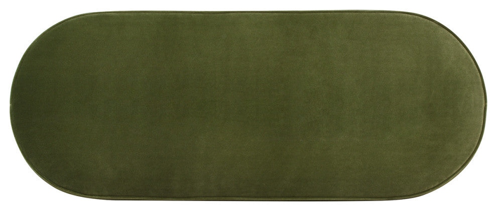 Chloe Modern Glam Storage Bench, Olive Green Performance Velvet