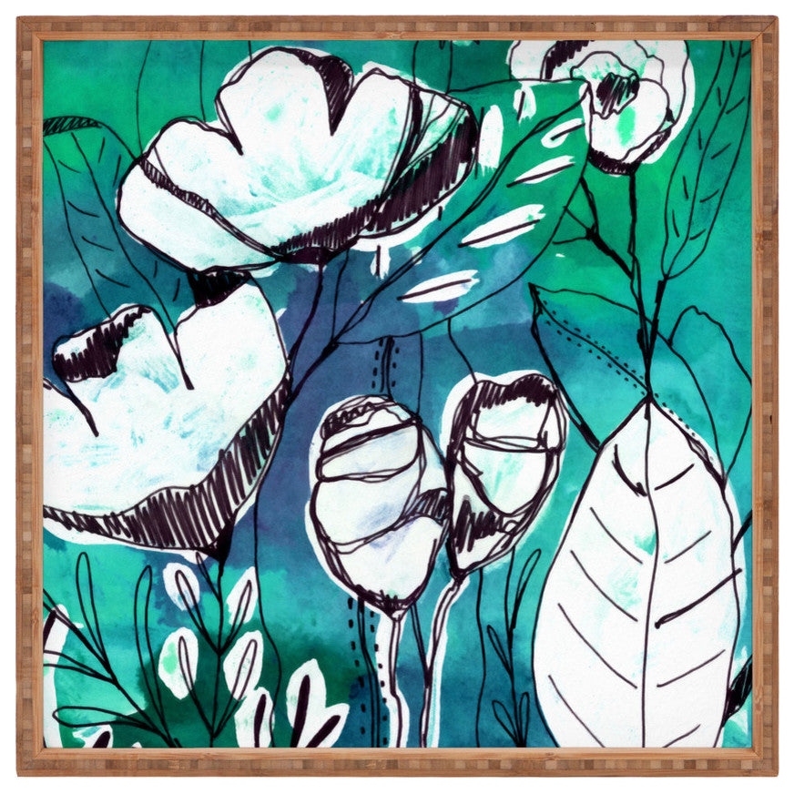 Deny Designs Cayenablanca Abstract Garden Square Tray