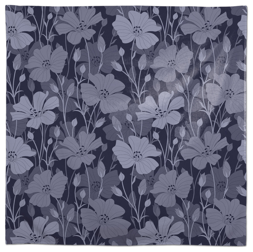 Floral Blooms Navy 2 58x58 Tablecloth