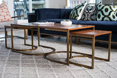 3-Piece Haven Home Lincoln Nesting Table Set, Deco Walnut