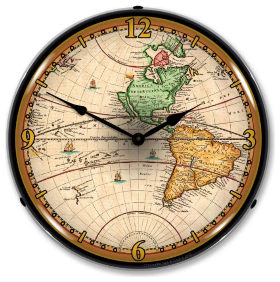 RE1312477 World Map 1730 Clock