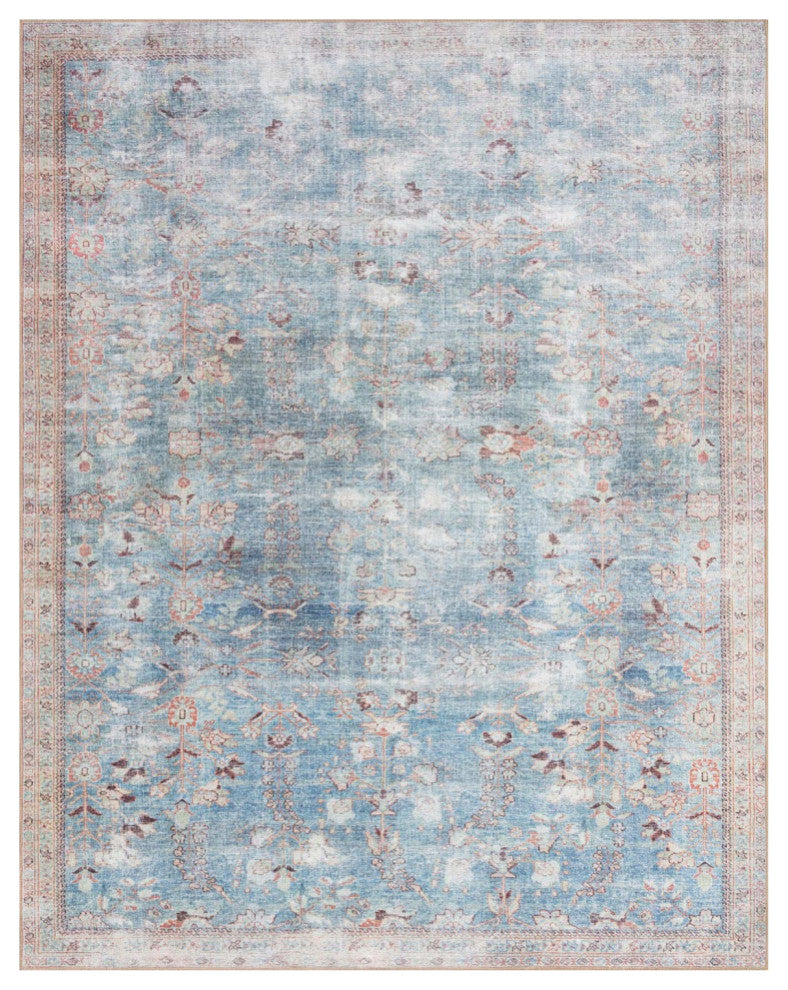 Durable Printed Wynter Area Rug by Loloi, Teal/Multi, 2'-3" X 3'-9"